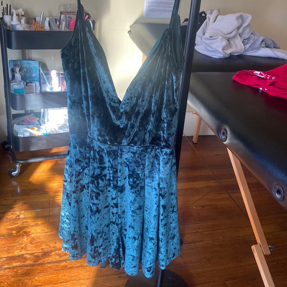 Green crushed believer party romper
